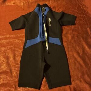 Obrien Shorty Wetsuit Wet Suit Black Blue Junior Youth Size 10